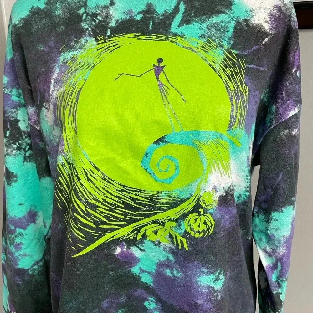 Disney Tim Burtons The Nightmare Before Christmas Tie Dye Sweatshirt Size Medium